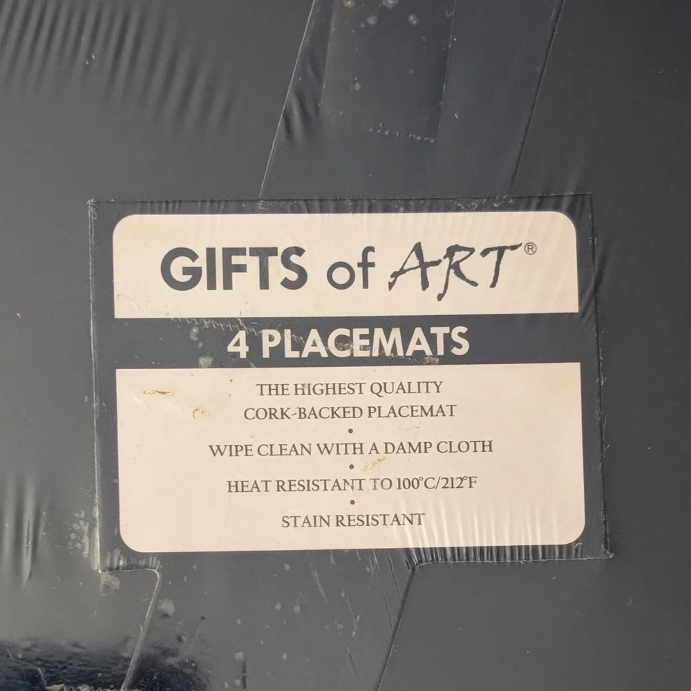 Gifts of Art 4 Placemats Set‎ Cork Backed Wine Bordeaux Sauvignon Blanc New